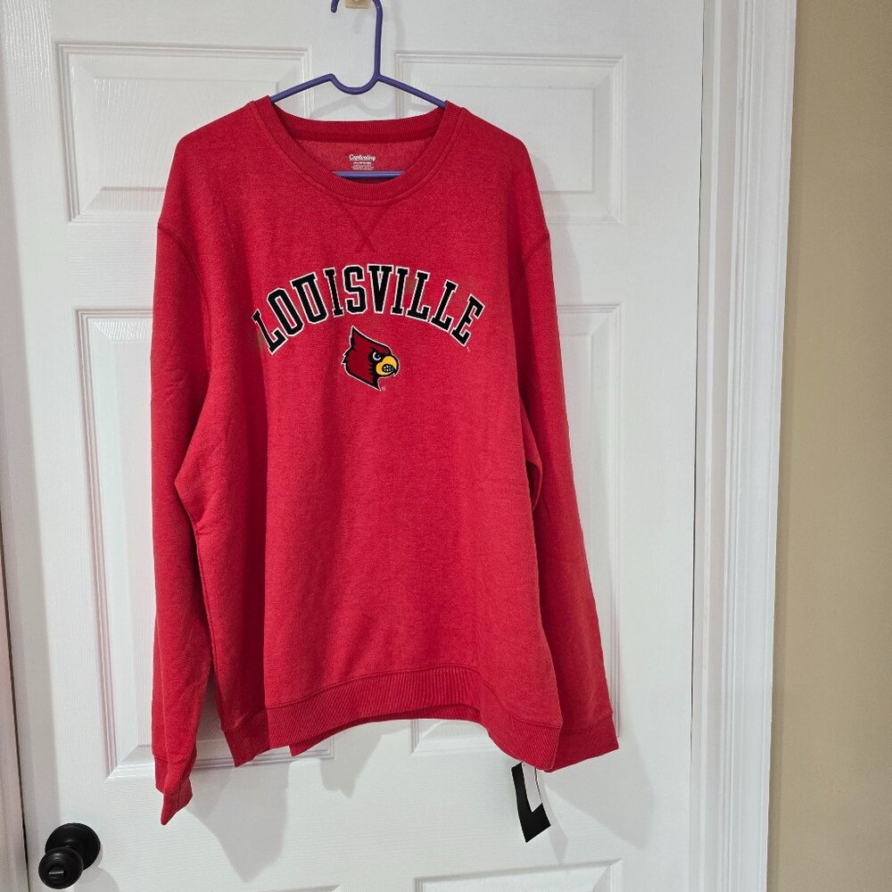 Louisville Cardinals Men's Captivating Pullover Sweatshirt Red Sz 2XL NWT